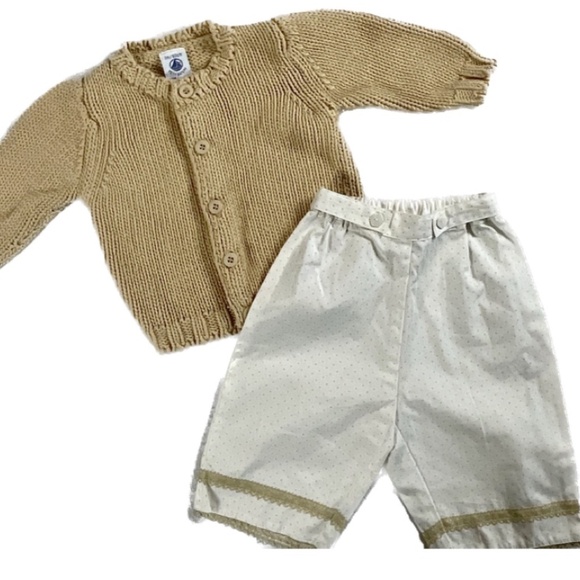 Petit Bateau Other - Petit Bateau Two Piece Matching Set with Cardigan and Pants 3M